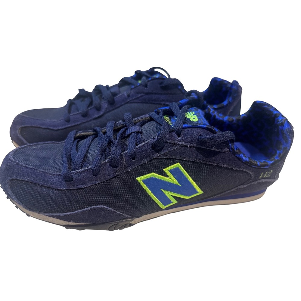 New Balance 442 Navy Blue Leopard Print Sneakers Women 8 WL442DD